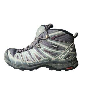 Salomon Women's Gray and Black Mid-Top Trail Sneakers
